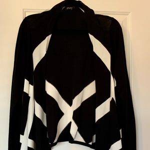 OPEN BLACK & WHITE CARDIGAN SWEATER JACKET